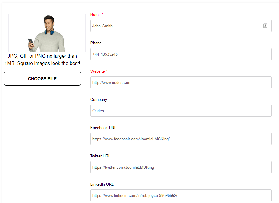 edit profile